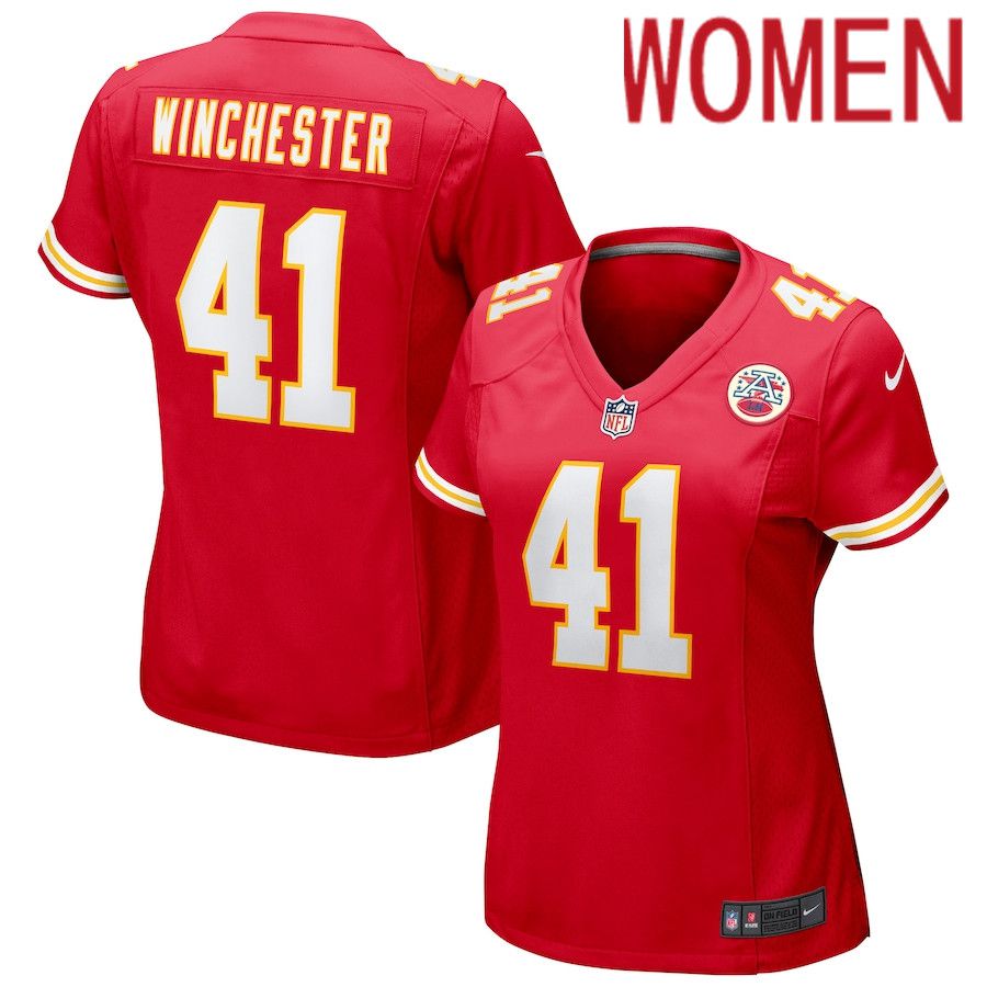 Women Kansas City Chiefs #41 James Winchester Nike Red Game NFL Jersey->women nfl jersey->Women Jersey